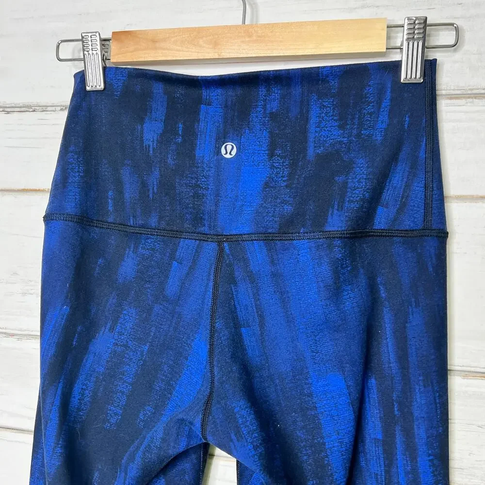 Lululemon Wonder Under Pant Roll Down Luon Nightsky Blue Leggings Size 6